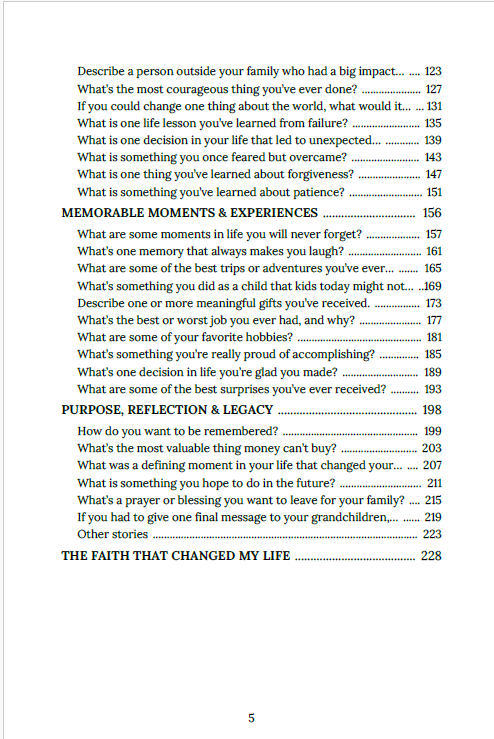 Table of Contents (cont.)