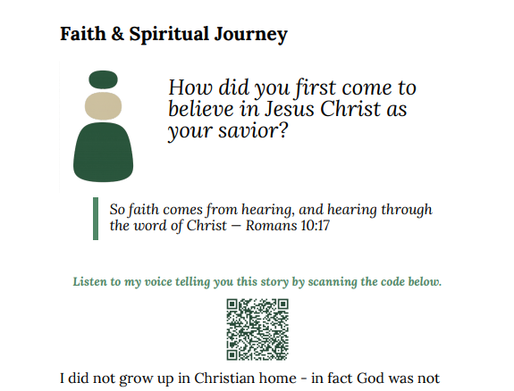 Audio Memories QR code in your printed book